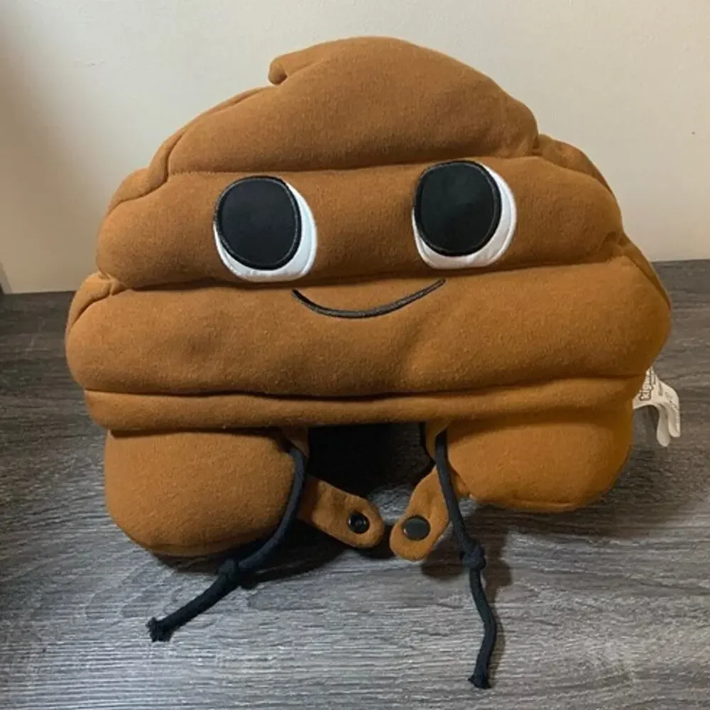 Kigurumi Travel Pillow Poop Emoji Neck Pillow Plush Brown NWT